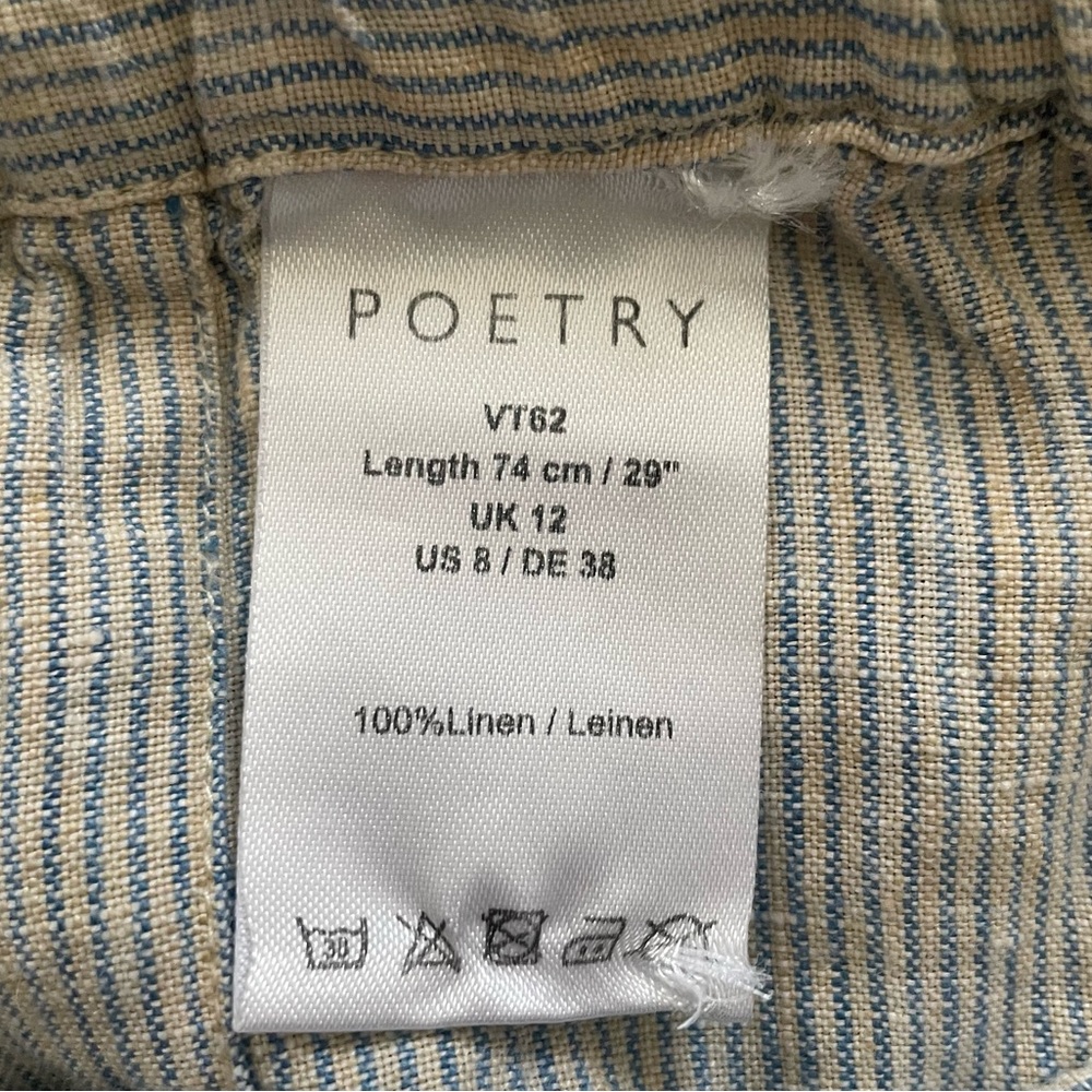 Poetry pinstripe linen pants size 8 - Picture 3 of 7